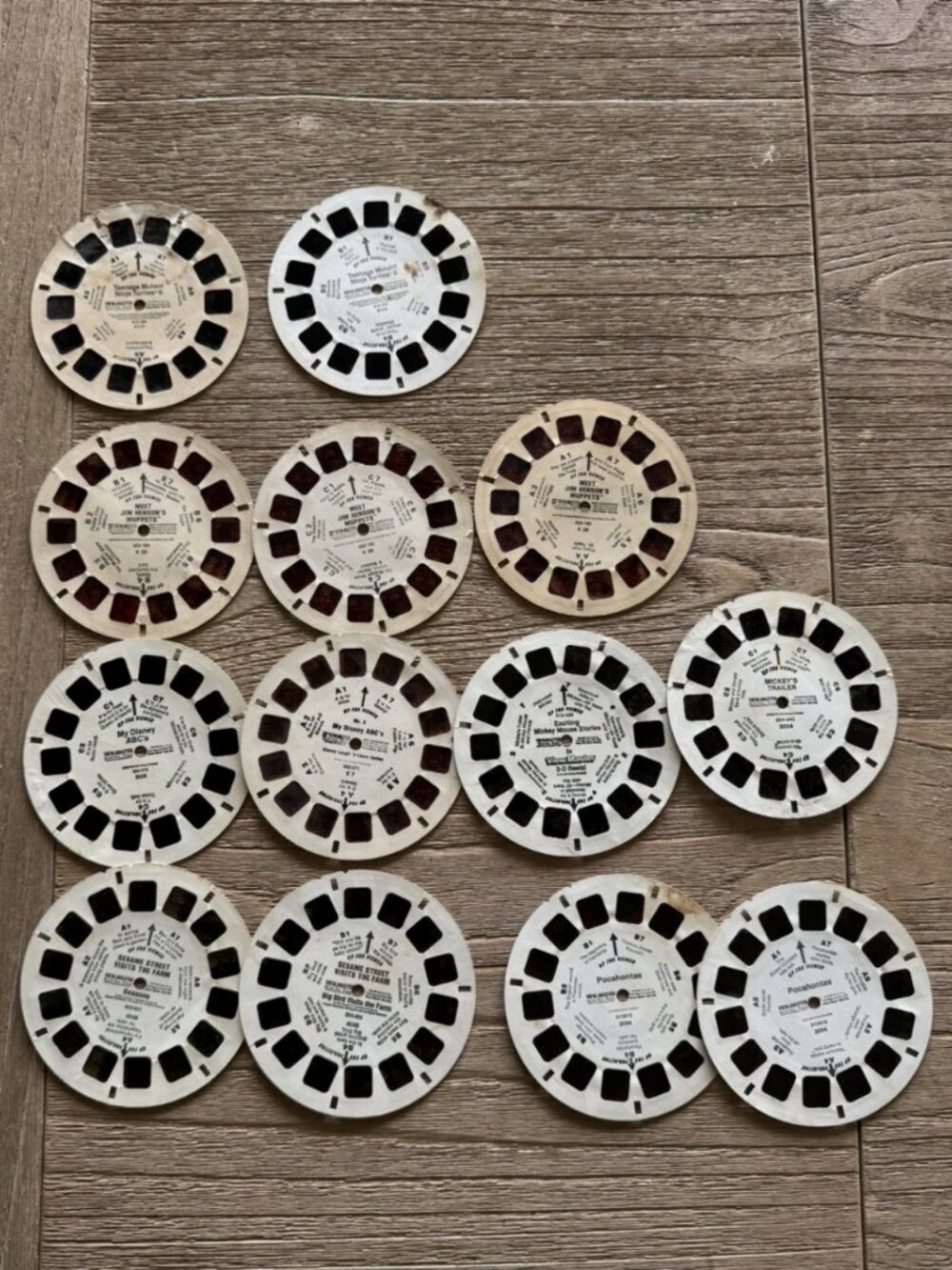 Vintage Viewmaster Reels - 13 - Disney, Ninja Turtles, Sesame Street, Muppets